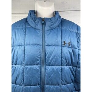 Under Armour XL Storm Coldgear Infrared Mock Neck Full Zip Puffer Jacket Blue